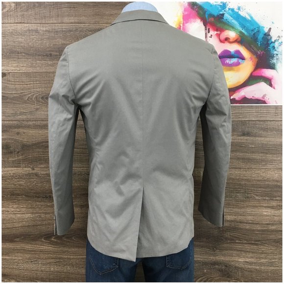 Theory Mens Blazer Sport Coat Two Button Casual Jacket Size 42R Slim Cotton Suit - Picture 6 of 14
